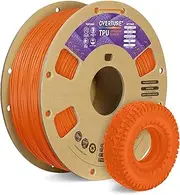 Overture TPU Filament 1.75mm Flexible TPU Roll with 200 x 200 mm Soft 3D Printer Consumables, 1kg Spool (2.2 lbs.), Dimensional Accuracy +/- 0.05 mm, 1 Pack (Orange)