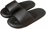 [GHYUB] Mens Slides Sandals, Non-Slip ​Shower Slide Slippers,Summer Slippers for Men Flip Flops with Arch Support for Beach (Color : Black, Size : EUR 42-43)