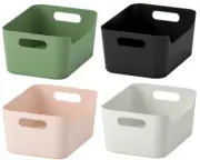 Plastic Durable Storage Box Stackable Multiuse Organizer Bin Multicolor9 ½x6 ¾ "