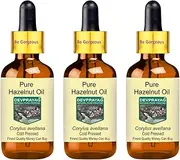 Devprayag Pure Hazelnut Oil (Corylus avellana) with Glass Dropper Natural Therapeutic Grade Cold Pressed (Pack of Three) 100ml x 3 (10 oz)