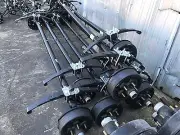 (2) 4" DROP 3500 3.5K BRAKE AXLE, TRAILER CARGO DUMP UTILITY Dexter Rockwell