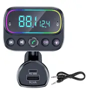 Bluetooth Adapter for Car, Wireless FM Radio Transmitter - Car Pd Charger