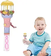 Bubble Wands,Lighted Carousel Blower - Portable Sensory Bubble Wands for Kids Boys Girls Backyard Party Birthday Easter Christmas Beach Lawn Garden Park