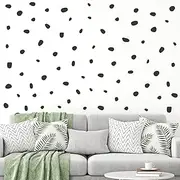 284 Pieces Polka Dots Wall Decal Irregular Polka Dot Wall Stickers Modern Wall Stickers Minimalist Geometric Wall Stickers Peel and Stick Dot Decal Art for Kids Bedroom Classroom (Black Dots)