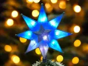 Color Changing Lighted Snowflake Christmas Holiday Tree Topper UL 10 Lights