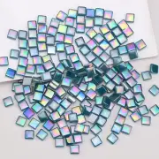 Mosaic Tiles 160Pcs Bulk Square Glass Pieces Glitter DIY Crafts Decoration Home