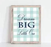Navy Blue And Aqua Preppy Baby Boy Nursery Print, Boy Bow Tie Nursery Decor