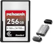 Pergear 256GB CFexpress Type A Memory Card, Up to 780MB/s Read Speed & 780MB/s Write Speed for 4K 120P,8K 30P Recording Video/Photo, with Card Reader, Compatible for Sony Alpha & FX Cameras