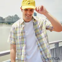 在飛比找momo購物網優惠-【NAUTICA】男裝 夏日經典格紋短袖襯衫(黃色)