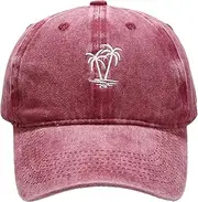 [HAMKVBPR] Baseball Cap Unisex Men's Pure Cotton Retro Washed Doing Baseball Cap Outdoor Sports Hat(Red)