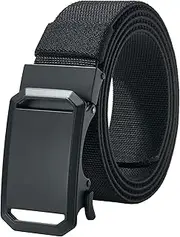 [LionVII] Ratchet Elastic Stretch Belts, 1 3/8" Slide Belt for Men with Automatic Buckle for Men Dress, Adjustable Trim to Fit 27-49" Waist