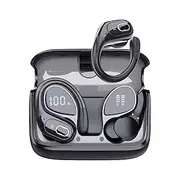 Wireless Earbuds 75hrs Bluetooth 5.4 Headphone Sport 2025 Bluetooth Earbuds Stereo Deep Bass Over Ear Bud with Earhooks ENC Noise Cancelling Mic IPX7 Waterproo