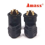 Amass MT30 2mm Banana Plug Three-hole Connector Black Male &amp; Female 1 Pair