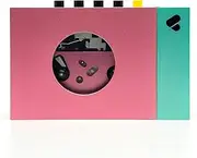 We are Rewind Portable Cassette Player - Cassette Tape Recorder with Bluetooth Connection Speaker or Headphones, 3.5mm Audio Cable - (Edith, Pink & Green)