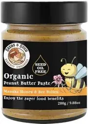 Seeds & Such Organic Peanut Butter Paste - Manuka Honey & Bee Pollen G/F 280g