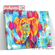 Animal Elephant Paint By Numbers Canvas Art Draw Artist Painting Oil Kit Home