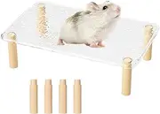 Hamster Platforms Cage, Removable Resting Stand, Small Animal Supplies, Shelf, Table, Ladder Toy, Water Bottle Holder for Hamster Habitat, Pet Accessories 11.81x7.28x3.15 inches