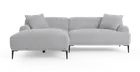 Brosa Seta 4 Seater Sofa with Chaise (Gainsboro Grey, Left Chaise), Sofas,