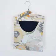 Peg Bag Handmade Beige Light Blue Abstract Lined Laundry Clothes Peg Holder