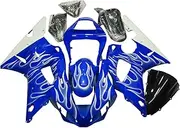 Areyourshop Motorcycle Fairing Injection Fairing Set Fit for Ya-ma-ha YZF 1000 R1 2000-2001 Fairing Kit Injection Mold ABS Plastic Bodywork Fairings Pre-Drilled Holes Easy Installation