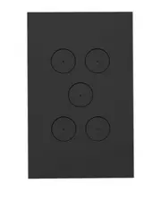 Clipsal Saturn Zen Switch 5 Gang LED Push Button 16AX/ 20 Amp Zen Black - Z4065PBL-ZB