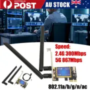 1200Mbps PCIEx1 WiFi Bluetooth 4.0 2.4Ghz 5Ghz Dual Band Adapter Card PC NEW