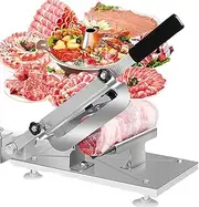 Meat Slicer Food Slicer, Removable 7.8’’ Stainless Steel Blade and Food Carriage, Adjustable Thickness Food Slicer Machine (0.3-8mm) for Meat, Cheese, Bread