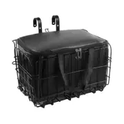 Metal Front Handlebar Bicycles Basket Rear Hanging Bike Basket with Liner Bag