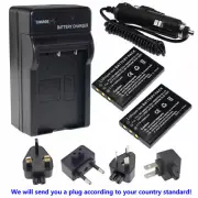 2X Battery +Charger for VIVITAR DVR-390H DVR 550 Vivicam 4000 digital camera new