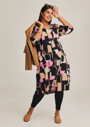 [TS] Taking Shape Linen Bamboo Pocket Dress Size 10 in Print - Plus Size Women's Clothing Print