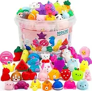 80 PCS Mochi Squishy Toys, Party Favors for Kids, Kawaii Squishy Toys Bulk Fidget Sensory Toys Birthday Gifts for Boys Girls, Goodie Bag Christmas Stocking Stuffers Treasure Box Classroom Prizes