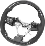 Araba Aksesuar Volante Deportivo Carbon Fiber Steering Wheel Nappa Perforated Leather With Buttons Compatible With