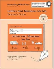 Learning Without Tears - Letters and Numbers for Me Teacher's Guide, Current Edition - Handwriting Without Tears Series - Kindergarten Writing Book - Capital Letters, Numbers - for School or Home Use