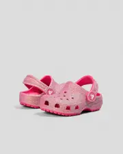 [Crocs] Crocs Toddlers' Classic Glitter Clogs Shoes in Dragon Fruit Pink 0 Dragon Fruit Pink