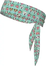 Dog Sports Strap Double-Sided Headscarf Men's Bow Tie Sports Headscarf Running Yoga Exercise Headband