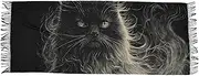 [AIXIWAWA] Black Cat Portrait Women's Pashminas Scarf, Shawls Wrap Lightwight Tassel for Evening Dress Dinner Party, Multicolor