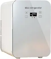 15L/12Cans Mini Fridge for Bedroom, Portable Cooler & Warmer, Mini Refrigerator with 12V DC & 220V AC for Car Office Desk & Dorm Food Beverage Skincare Makeup,10L