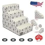 Elevated 4-Step Pet Stairs for Small Dogs and Cats - Arrow White/Black Design