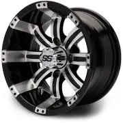 MODZ 12" Tempest Machined Black - Golf Cart Wheel