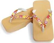 Hajime(一歩) [One Step] [Hajime] Geta Geta Clogs, Soft and Water Resistant, Made of Sponge 11.2 inches (28.5 cm), BE/Large Flower 1, Large Flower 1 (Flower 1/28.5), flower 1, 28.5 cm