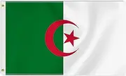 Large 3×5 FT Algeria Flag, Big 75D Algerian National Outdoor Banner,DecorGarden With Brass Gromment