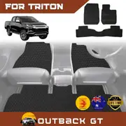 6D Diamond Car Floor Mats for Mitsubishi Triton Double Cab 2015-2023 Full Set - Heavy Duty Carpet Liner