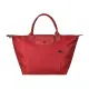 【LONGCHAMP】 LE PLIAGE CLUB奔馬LOGO尼龍短提把拉鍊手提包((中/紅x暗紅)#新春精品