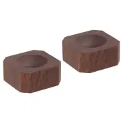 2" x 2" x 0.8" Crystal Ball Stand Wood Base, 2 Pack Sphere Display Stand, Brown