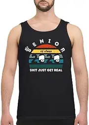 [VidiAmazing] Toiilet Papper Class of 2020 Senior Shit Getting Real Vintage Shirt Men's Tank Top Black
