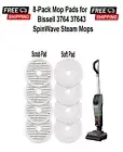 8-Pack Mop Pads for Bissell 3764 37643 SpinWave+ Vac Cordless All-in-One Steam