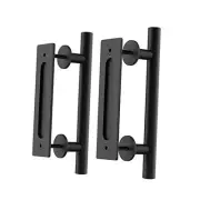 12" Sliding Barn Door Handles Hardware with Flush Finger Pull Double-Sided