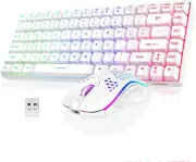 K84 Wireless Keyboard and Mouse Combo, Rainbow Backlit Rechargeable Battery, 75%