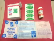 Vintage Wernet's Denture Powder + Polident Tablets Sample with Original Box