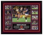 Reece Walsh Brisbane Bronco's NRL Signed Framed Memorabilia